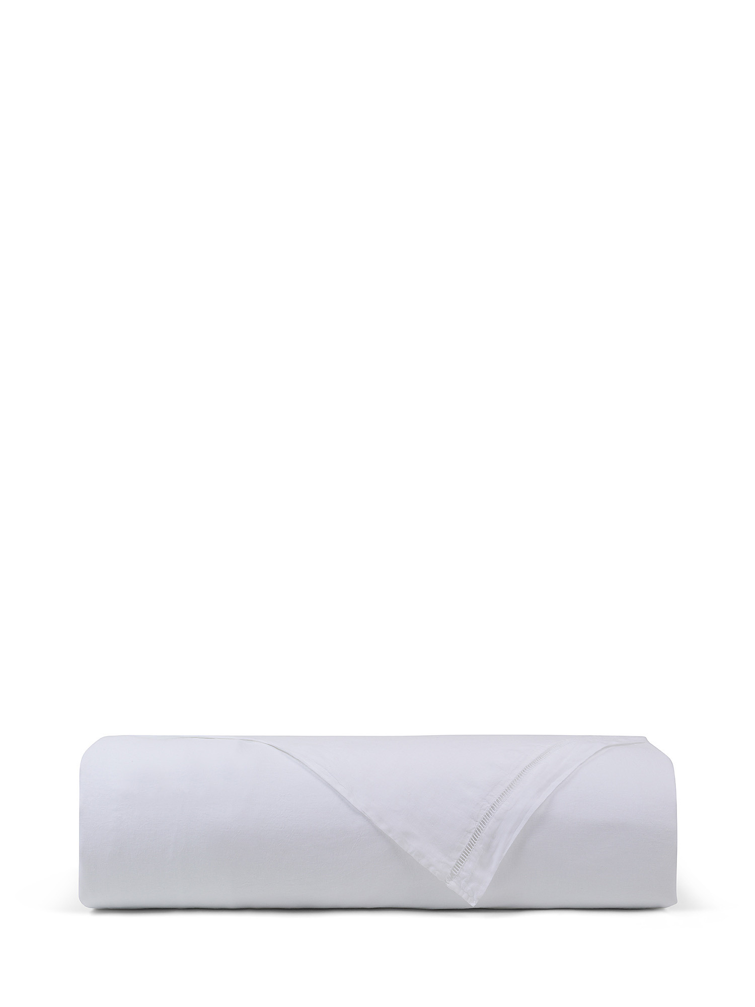 Portofino duvet cover in pure linen with a-jour hem, White, large image number 1