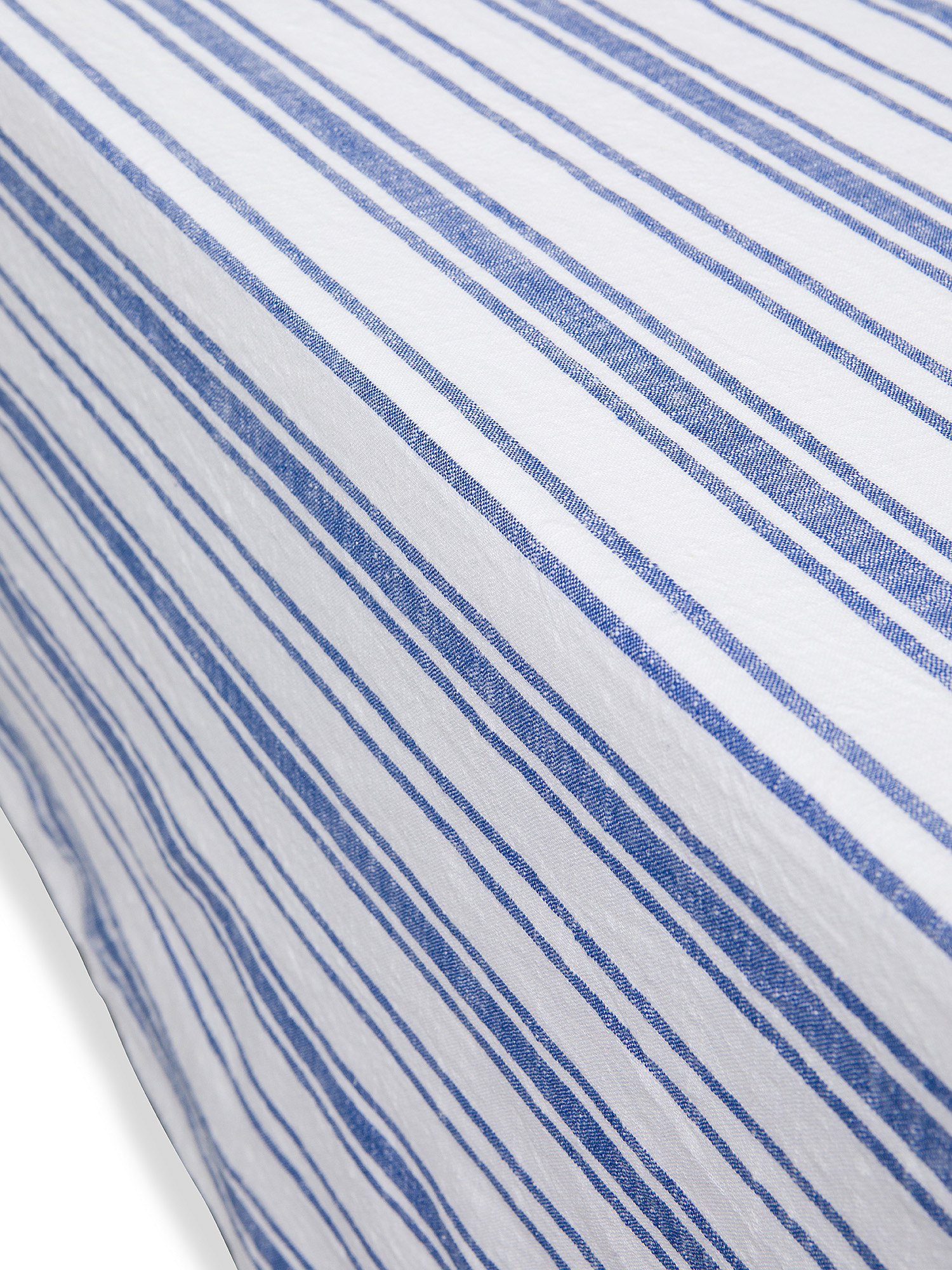 100% cotton slub striped tablecloth, Blue, large image number 1