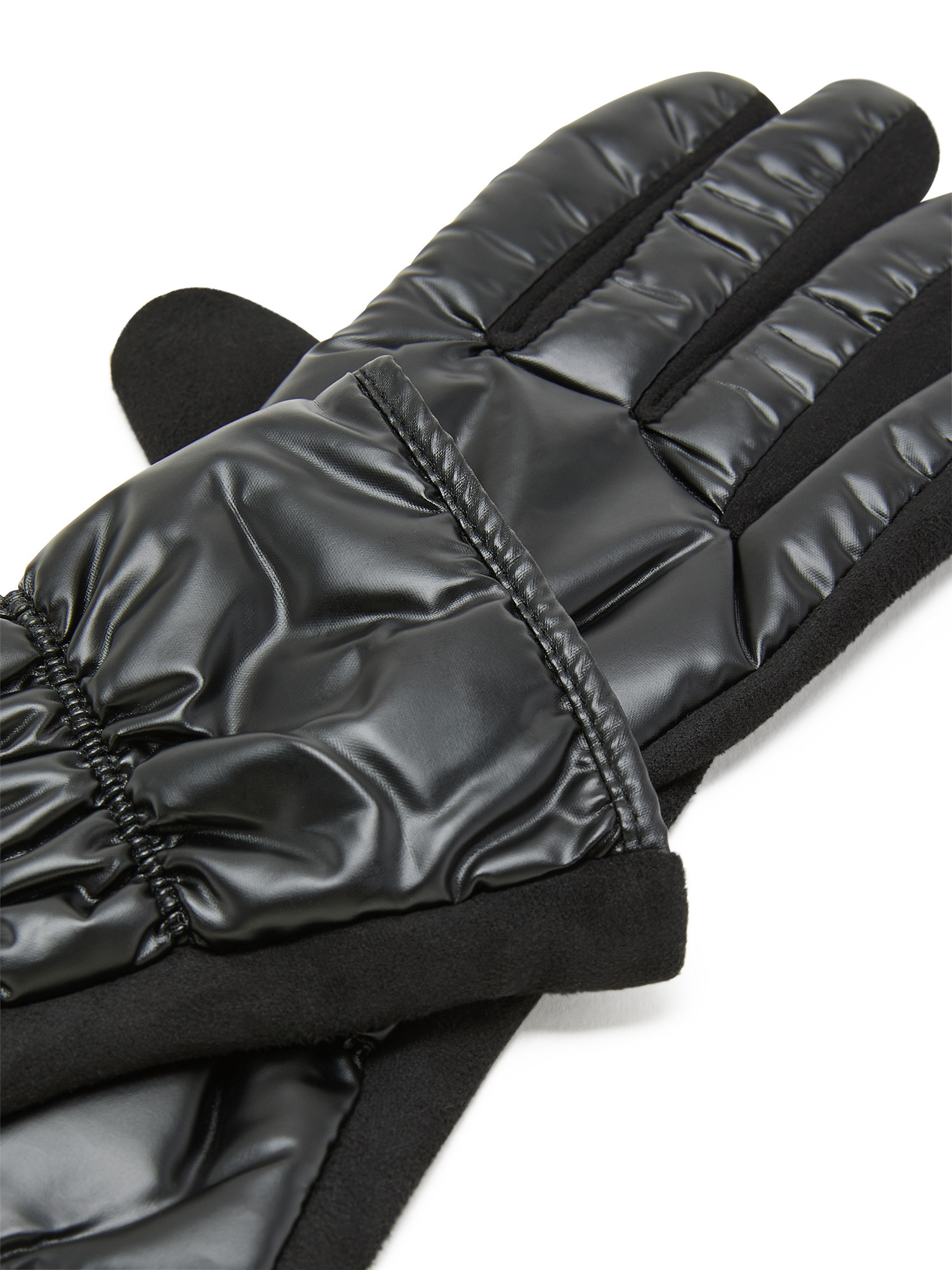 Koan - Two-fabric gloves, Black, large image number 1