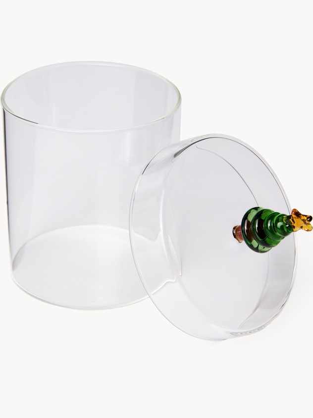 Barattolo in vetro borosilicato dettaglio natalizio