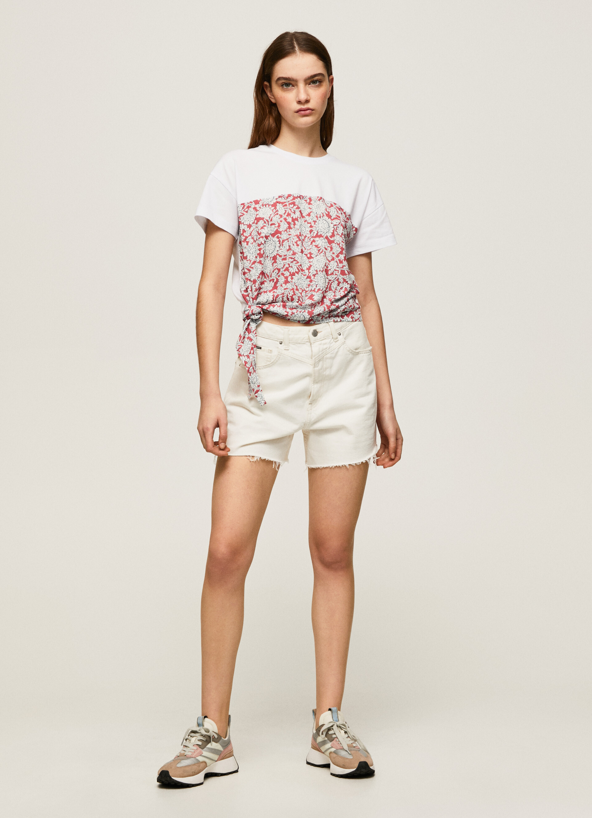 Pepe Jeans - T-shirt a fantasia in cotone, Rosso, large image number 5