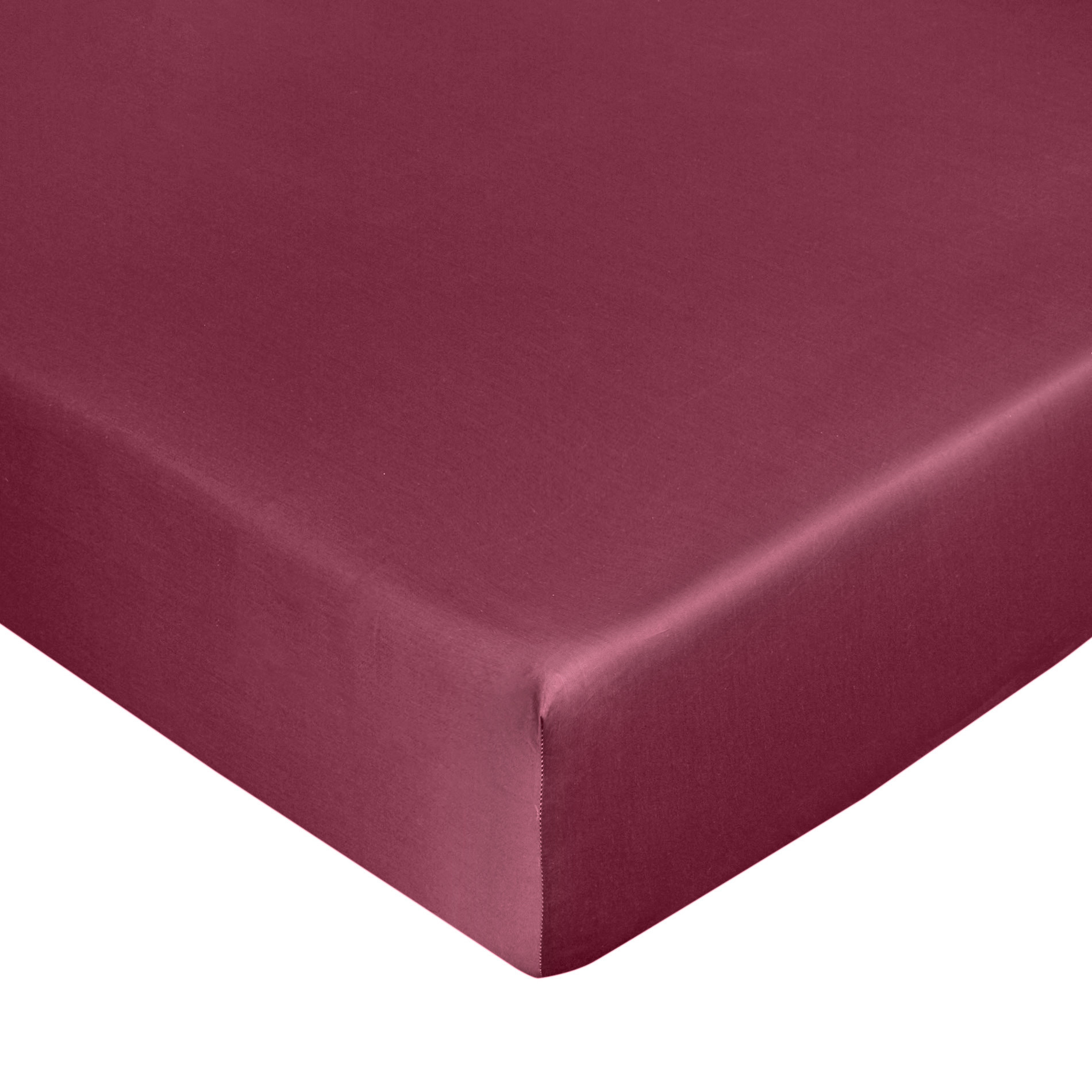 Zefiro fitted sheet in 100% cotton satin, Purple Violet, large image number 0