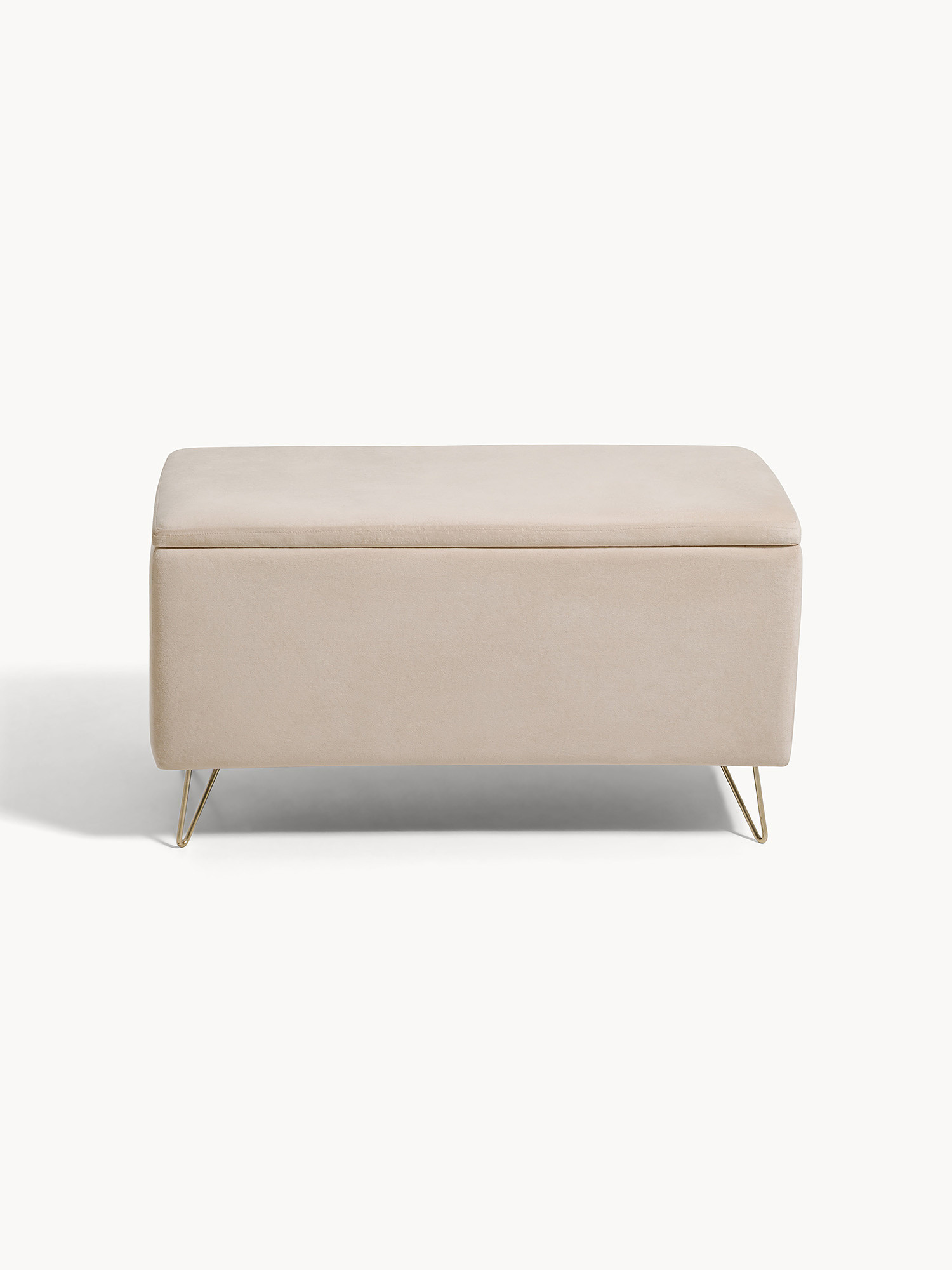 Panca contenitore in velluto Chamois, Beige, large image number 0