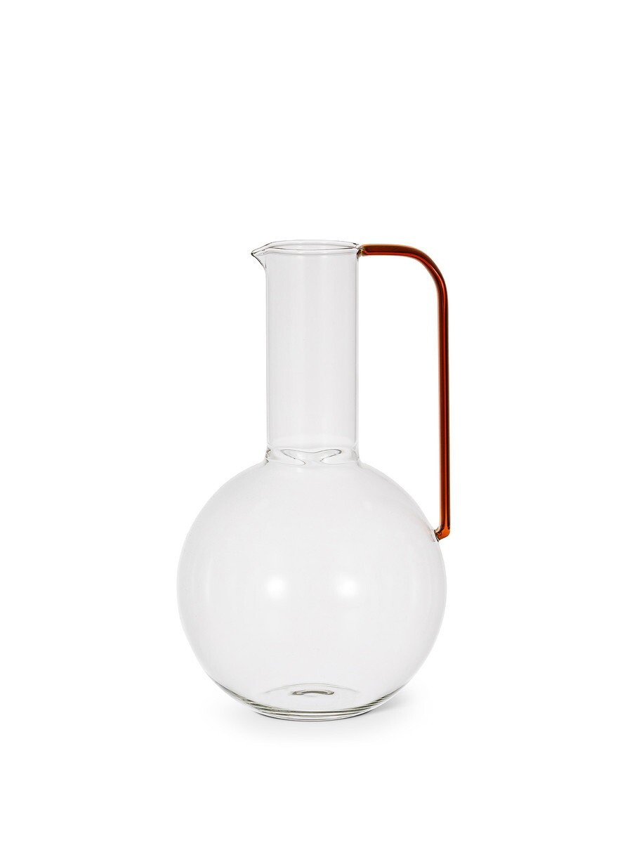 Borosilicate glass carafe with amber handle, Transparent, large image number 0