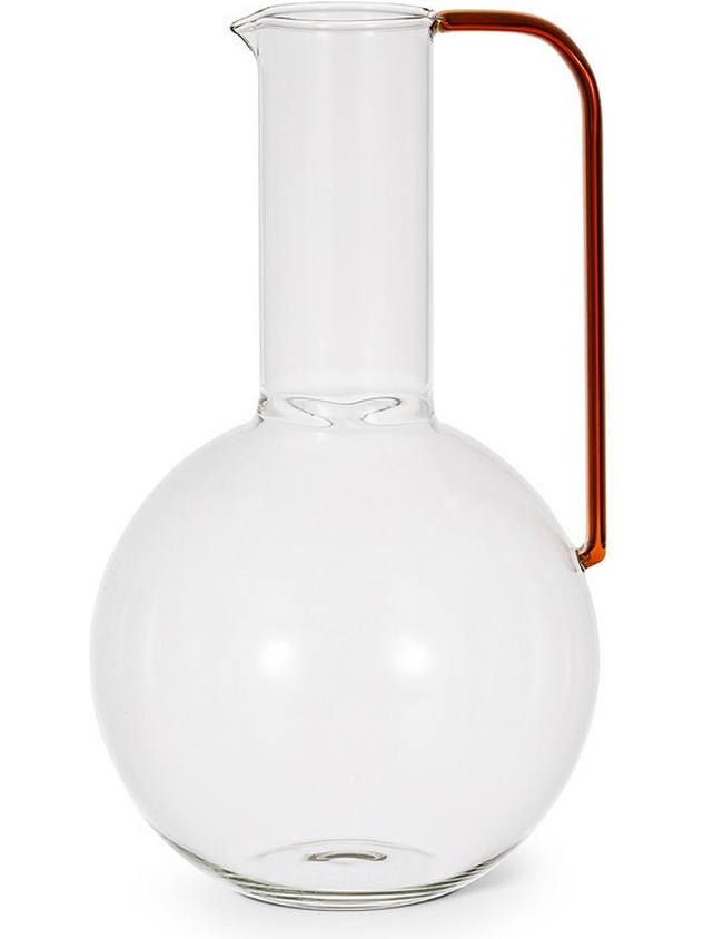 Caraffa vetro borosilicato manico ambra