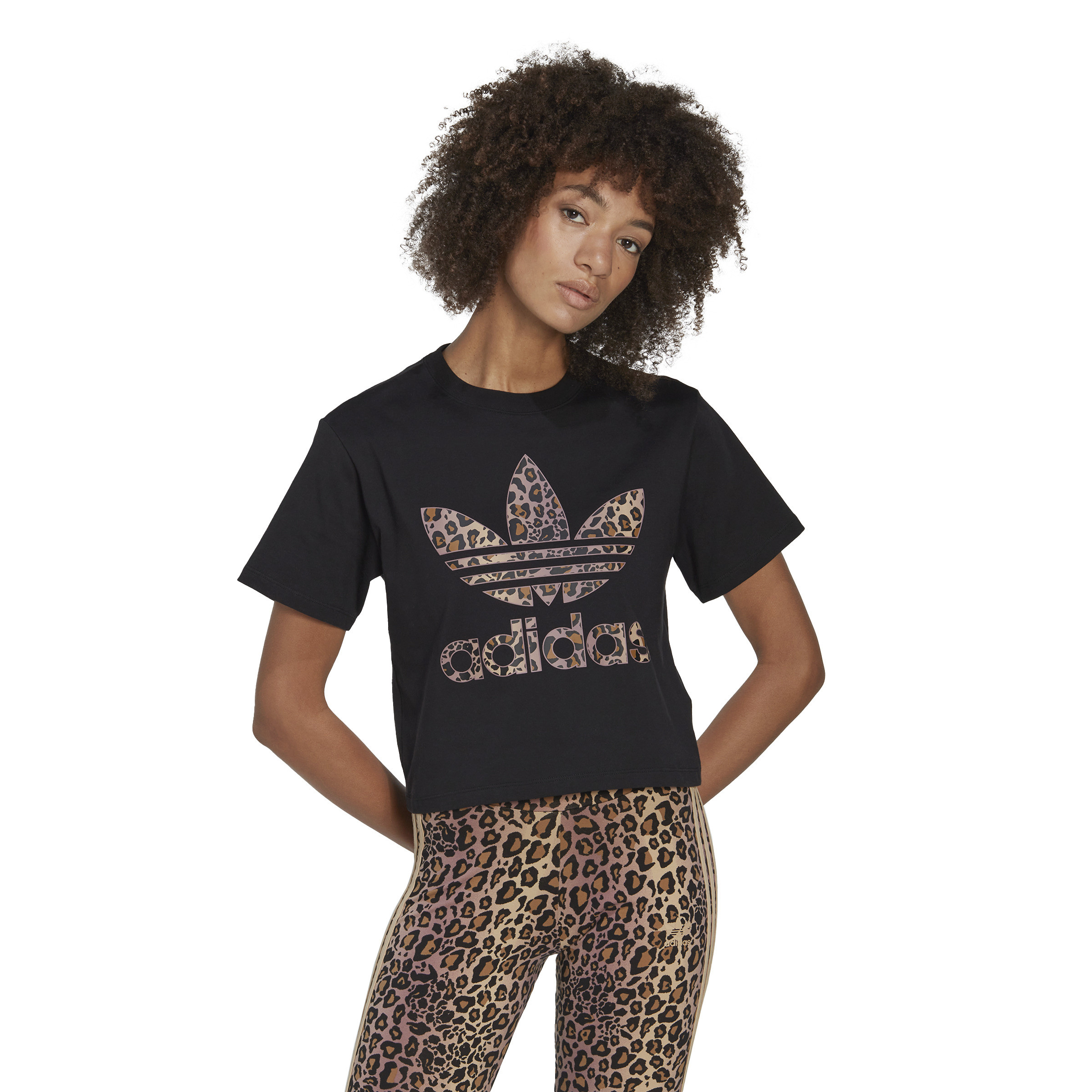 Adidas - T-shirt with logo, Black, large image number 5