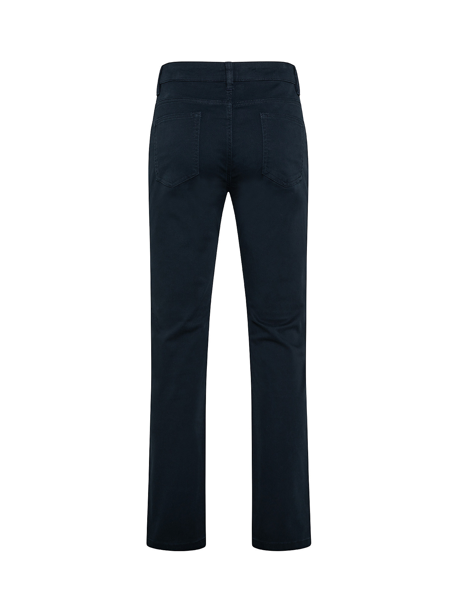 Five-pocket slim comfort fit trousers in stretch cotton, Dark Blue, large image number 1