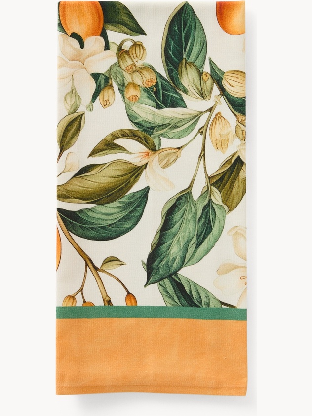 Strawberry-print cotton dishcloth by Tessitura Randi