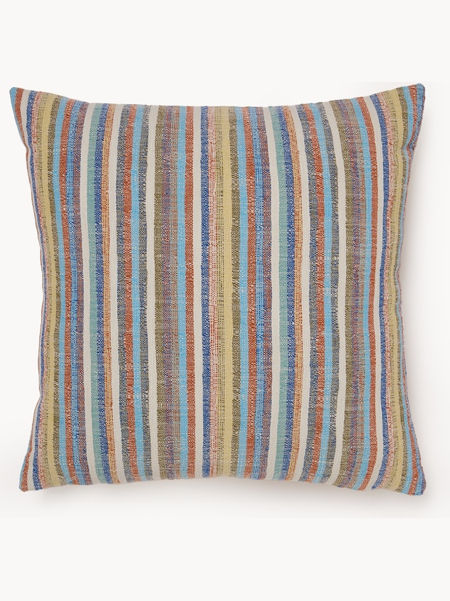 Striped Yarn-Dyed Cotton Cushion 45x45cm - Introductory Price