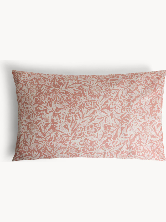 Cotton percale floral print pillowcase