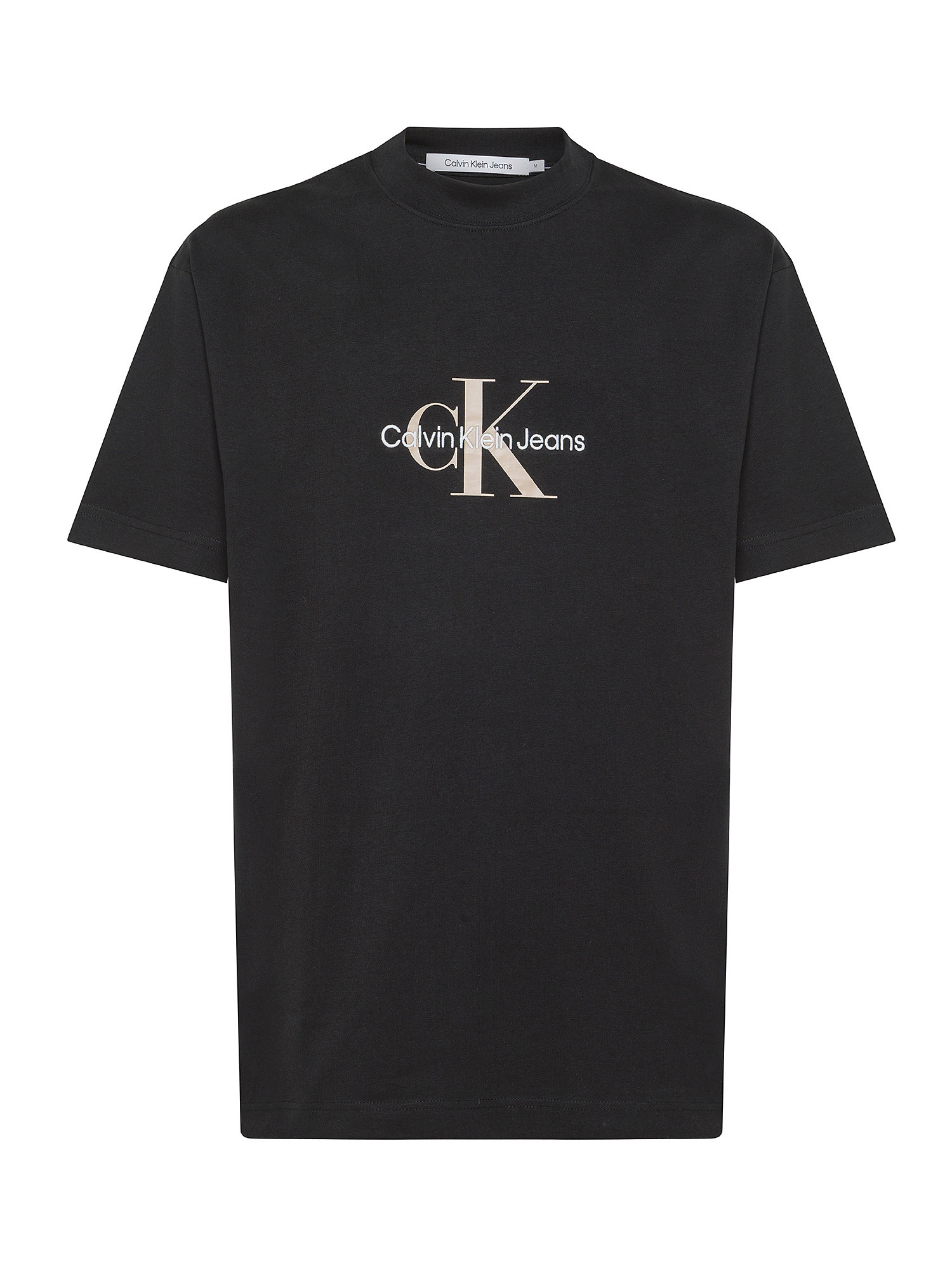 Calvin Klein Jeans - T-shirt oversize in cotone con logo, Nero, large image number 0
