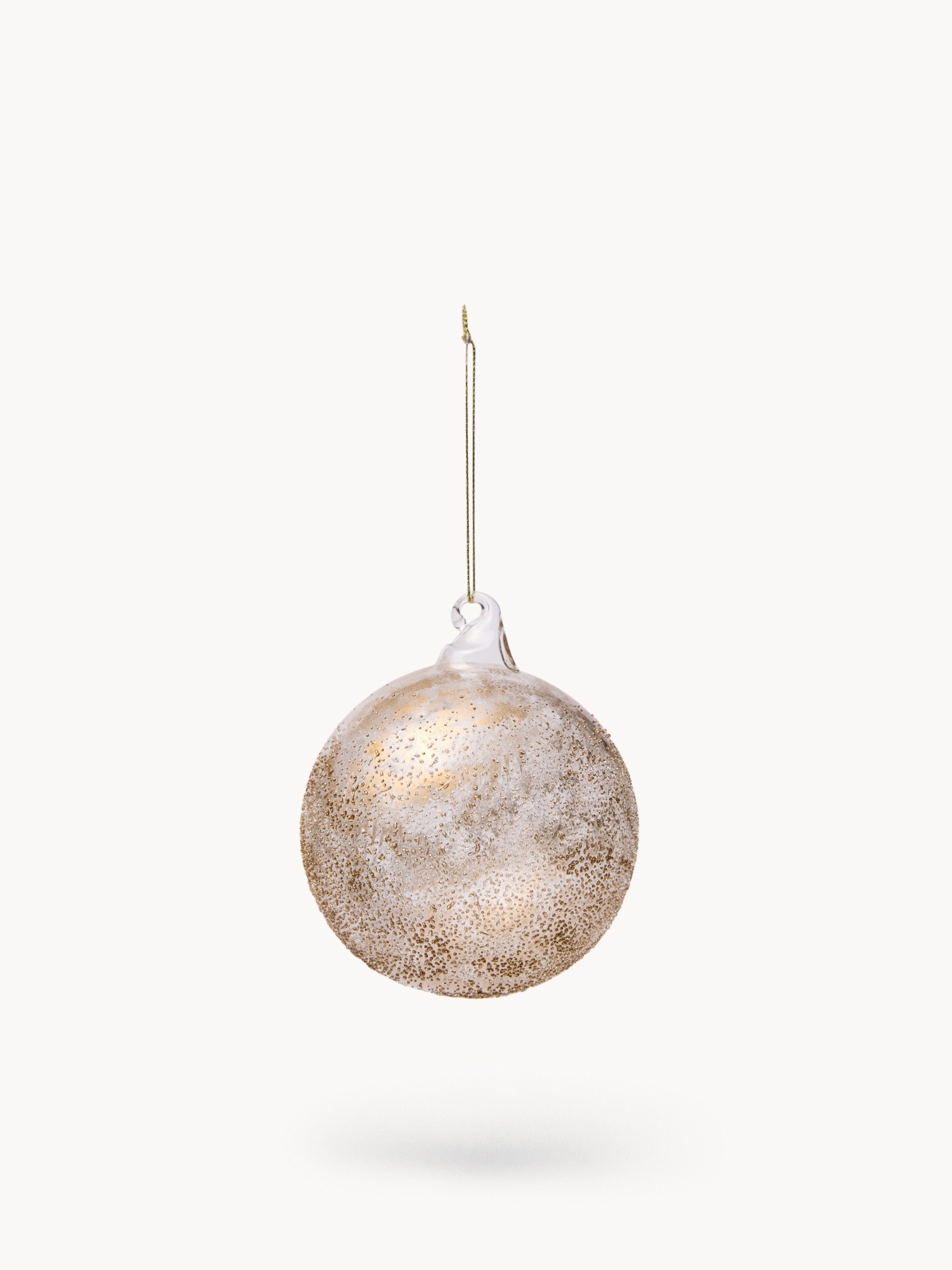 Glass tree bauble, Gold, large image number 0