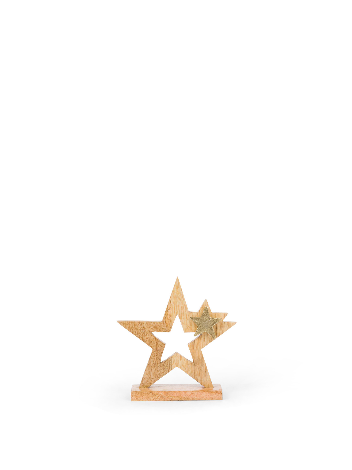 Star-shaped wooden decoration, Gold, large image number 0