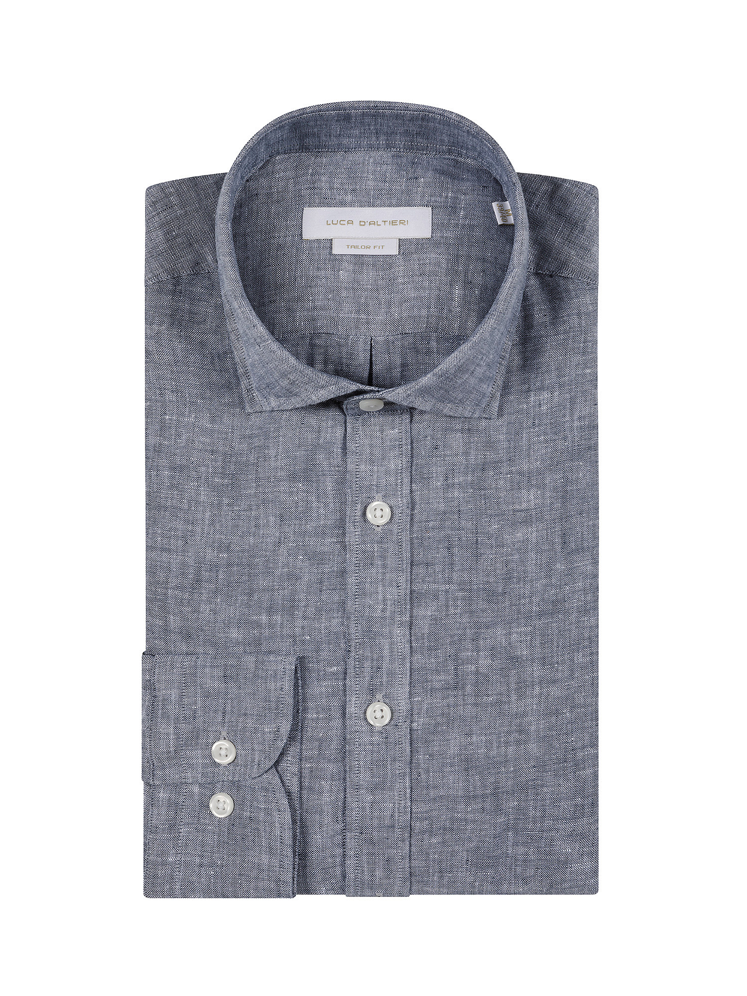 Camicia tailor fit in lino, Grigio, large image number 2