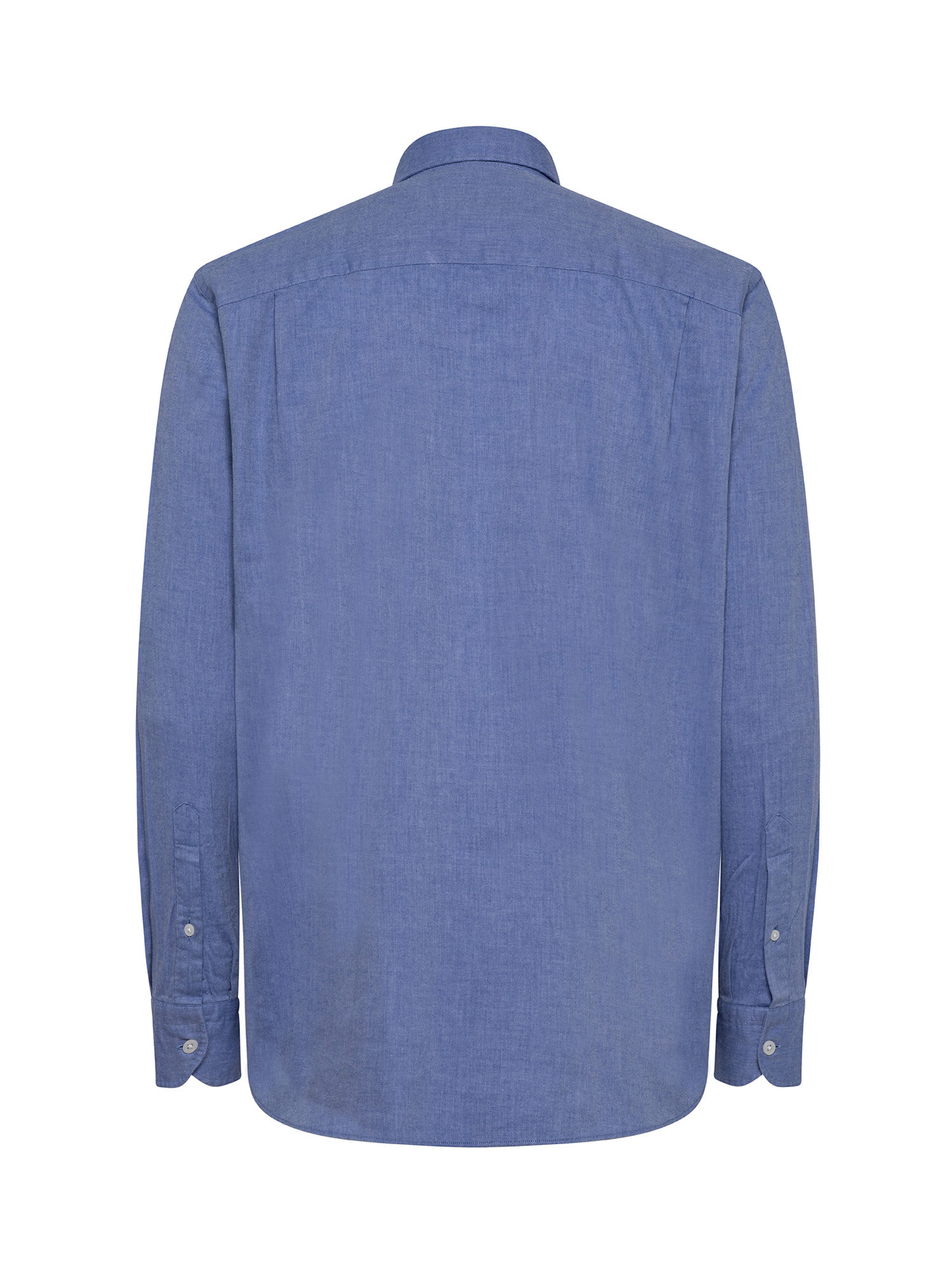 Camicia regular fit in morbida flanella di cotone organico, Azzurro, large image number 1