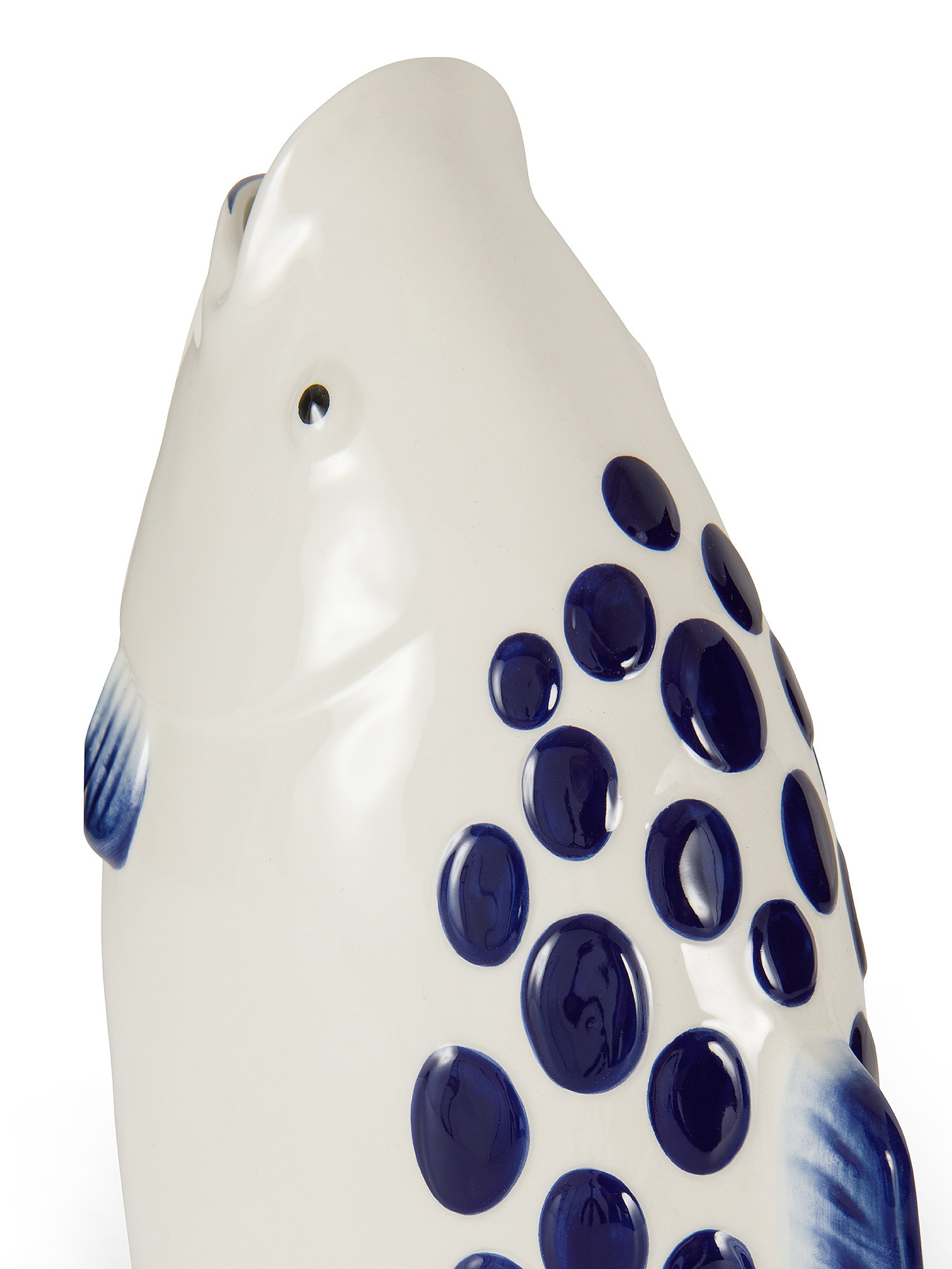 Hand painted ceramic fish cachepot, White, large image number 1