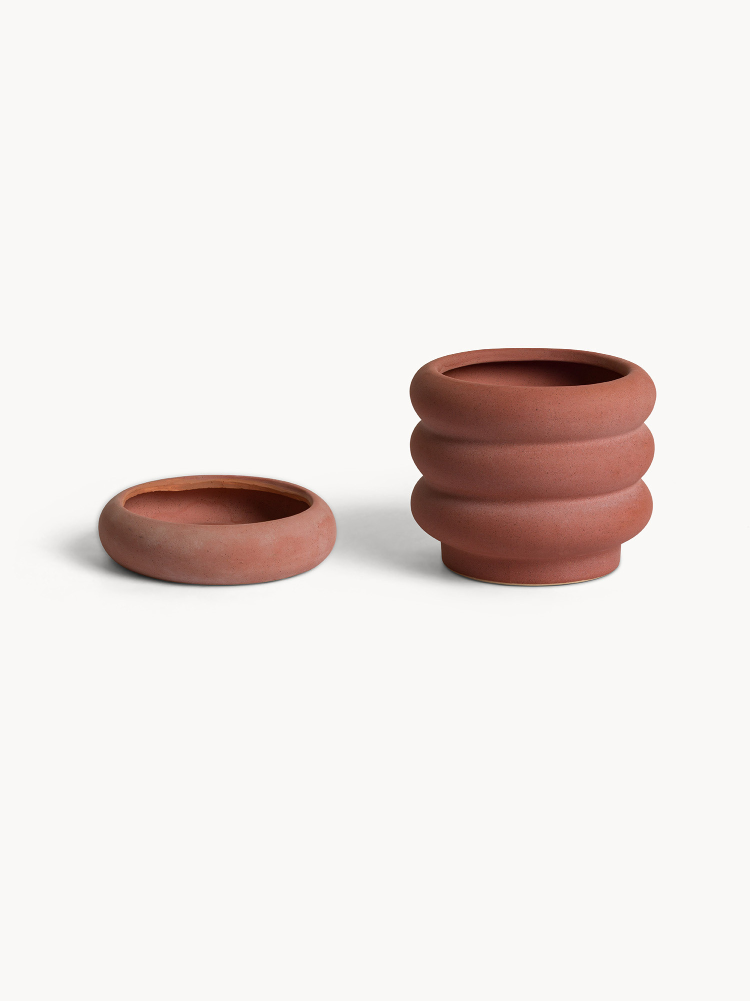 Ceramic ring cachepot, Copper Brown, large image number 0