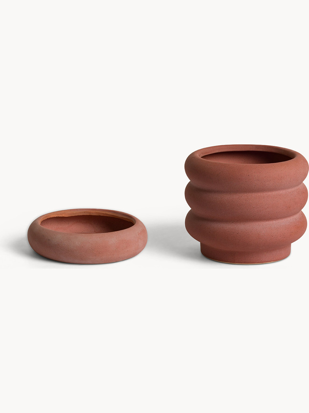 Cachepot in ceramica ad anelli