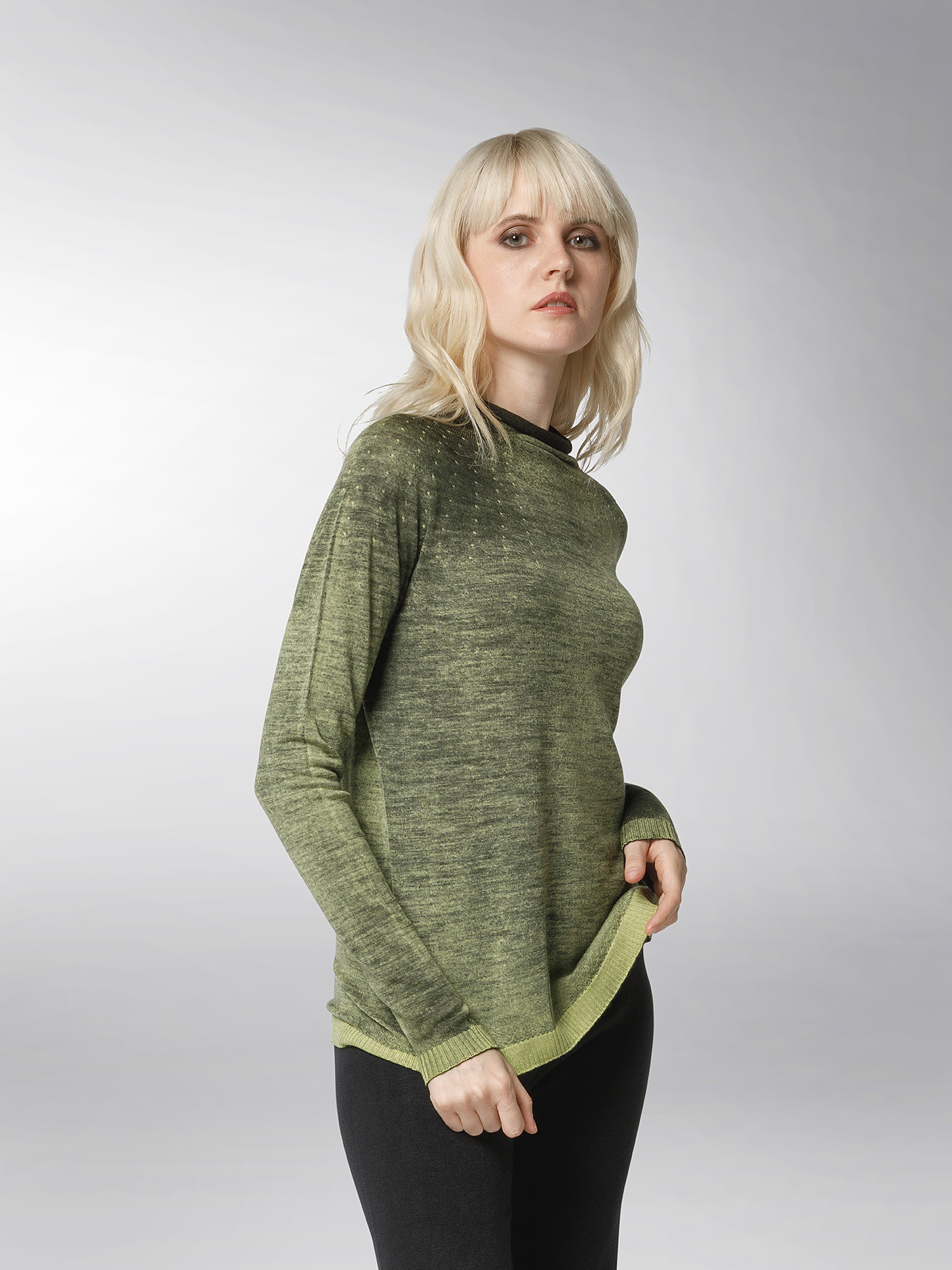 K Collection - Extra fine wool sweater, Green, large image number 3