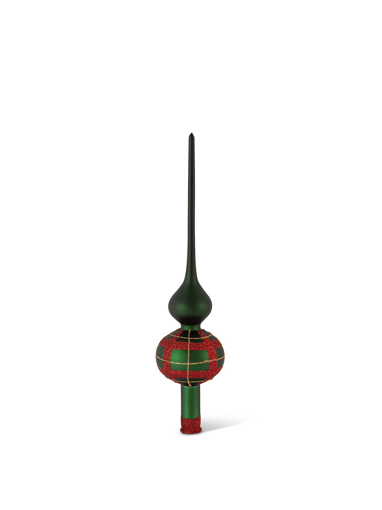 Tartan tip in hand-blown and hand-decorated glass, Red, large image number 0