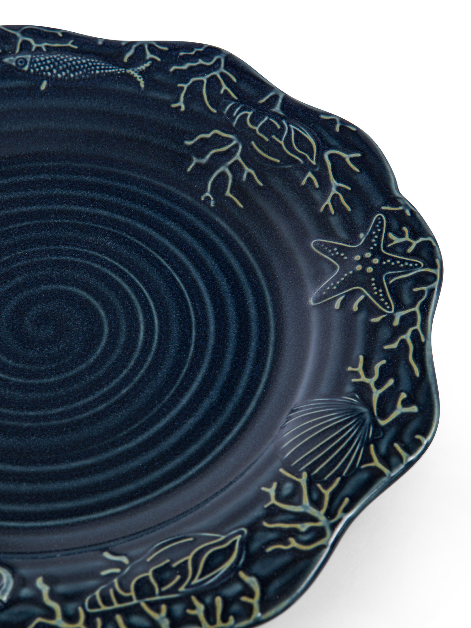 Blue porcelain dinner plate, Dark Blue, large image number 1