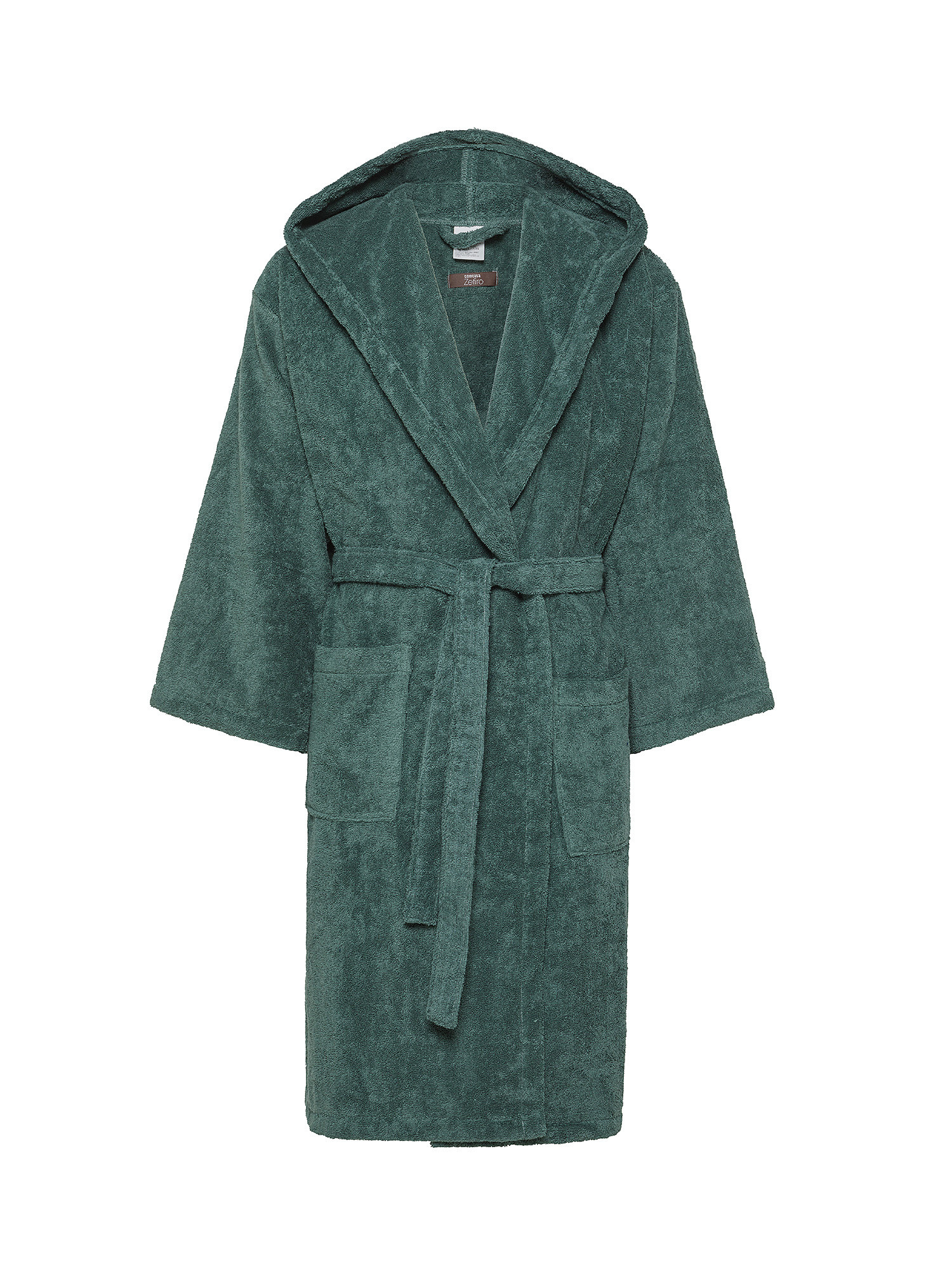 Zefiro solid color 100% cotton bathrobe, Light Green, large image number 0