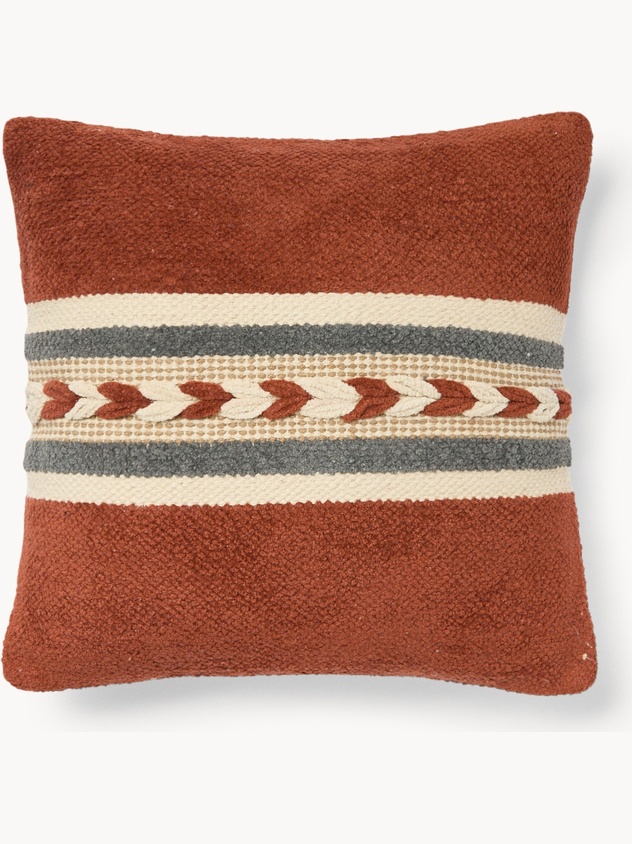 Cuscino in ciniglia di cotone con treccia 45x45cm - Prezzo di lancio