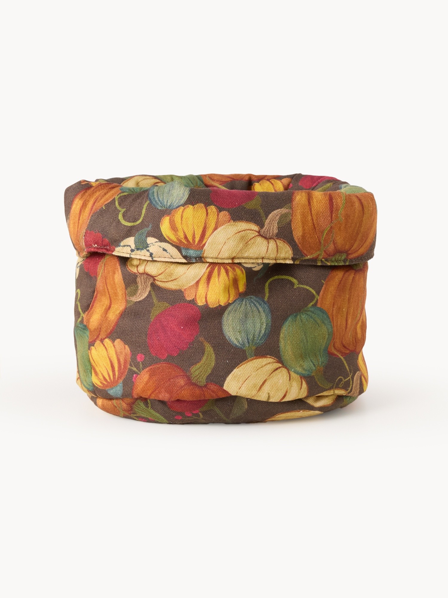 Cotton panama basket with pumpkin print, Multicolor, large image number 0