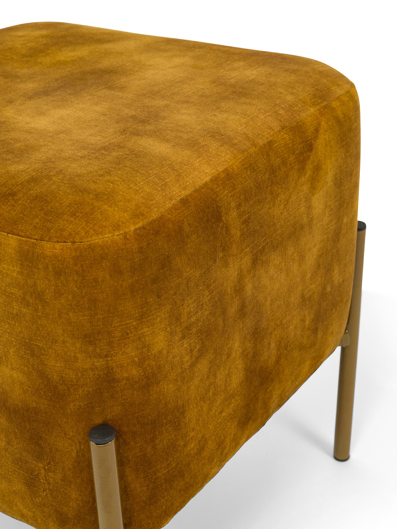 Sgabello in velluto Squared, Giallo, large image number 1