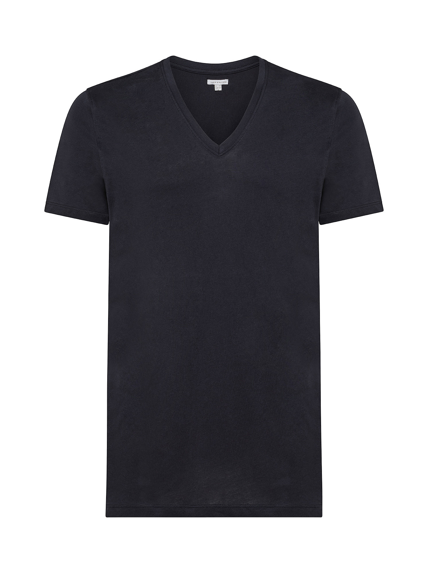Solid color V-neck supima cotton T-shirt, Blue, large image number 0