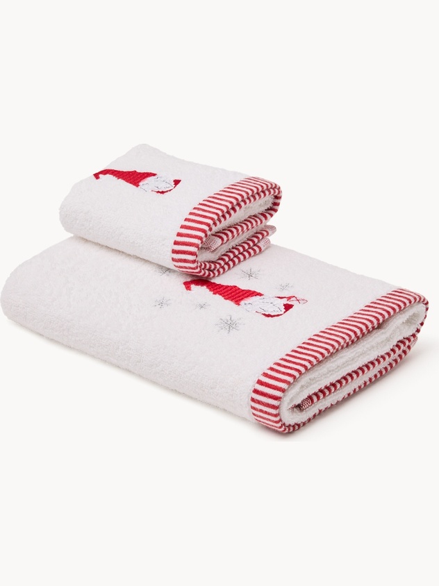 Set of 2 terry towels with gnome design