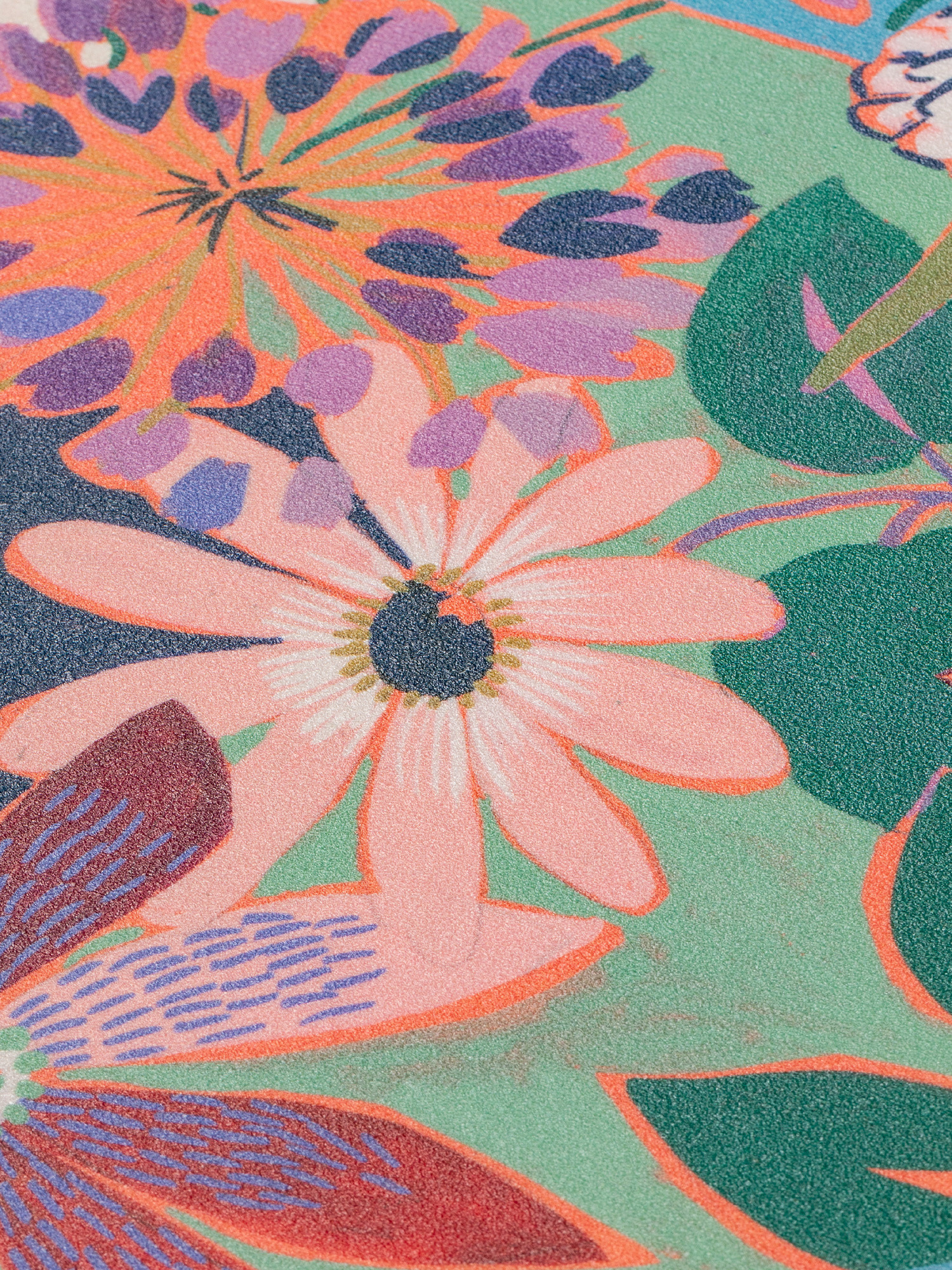 PVC floral print kitchen mat, Multicolor, large image number 1