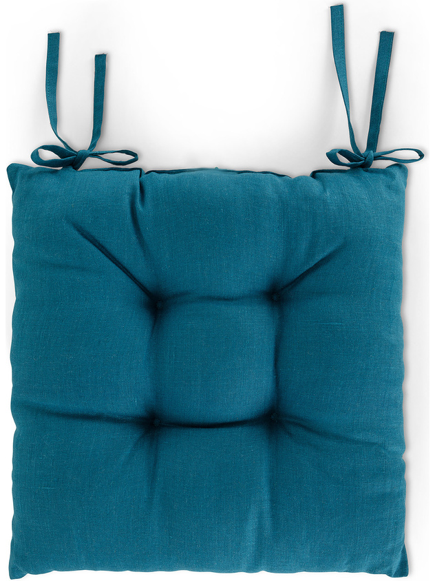 Solid color washed linen chair cushion