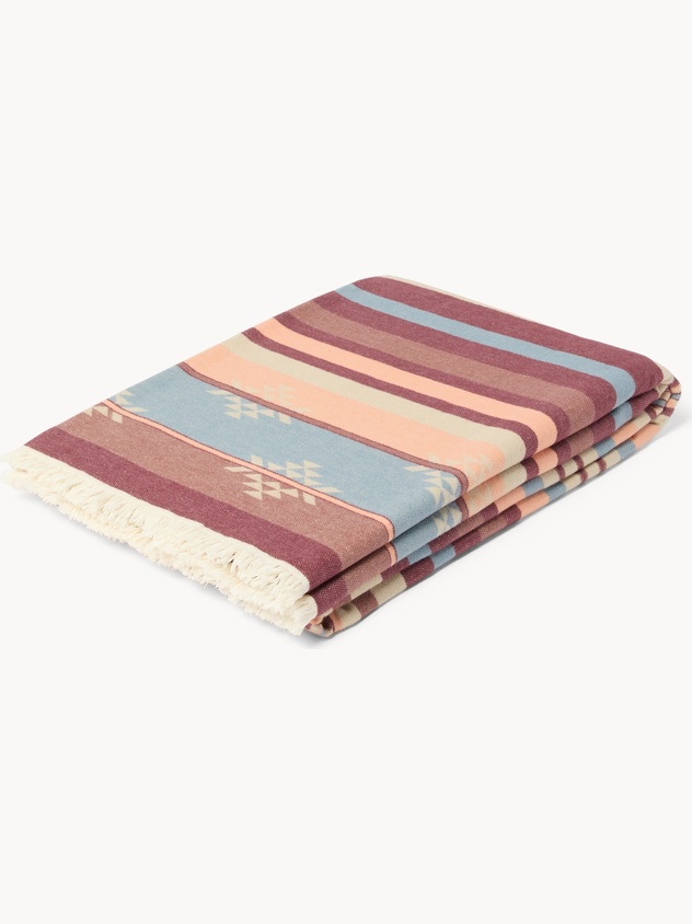 Striped Carded Cotton Throw - Discounted Price