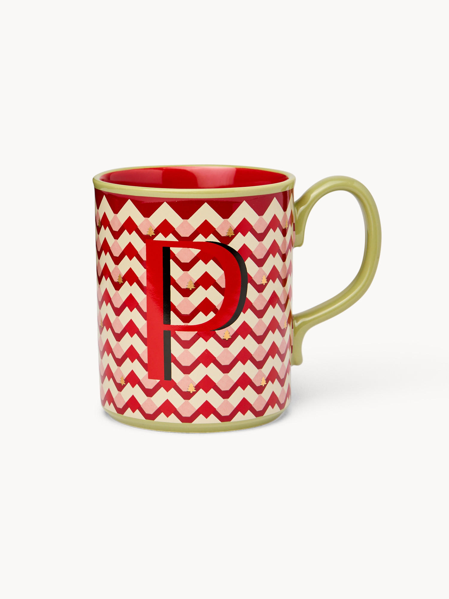Ceramic mug letter P, Red, large image number 0