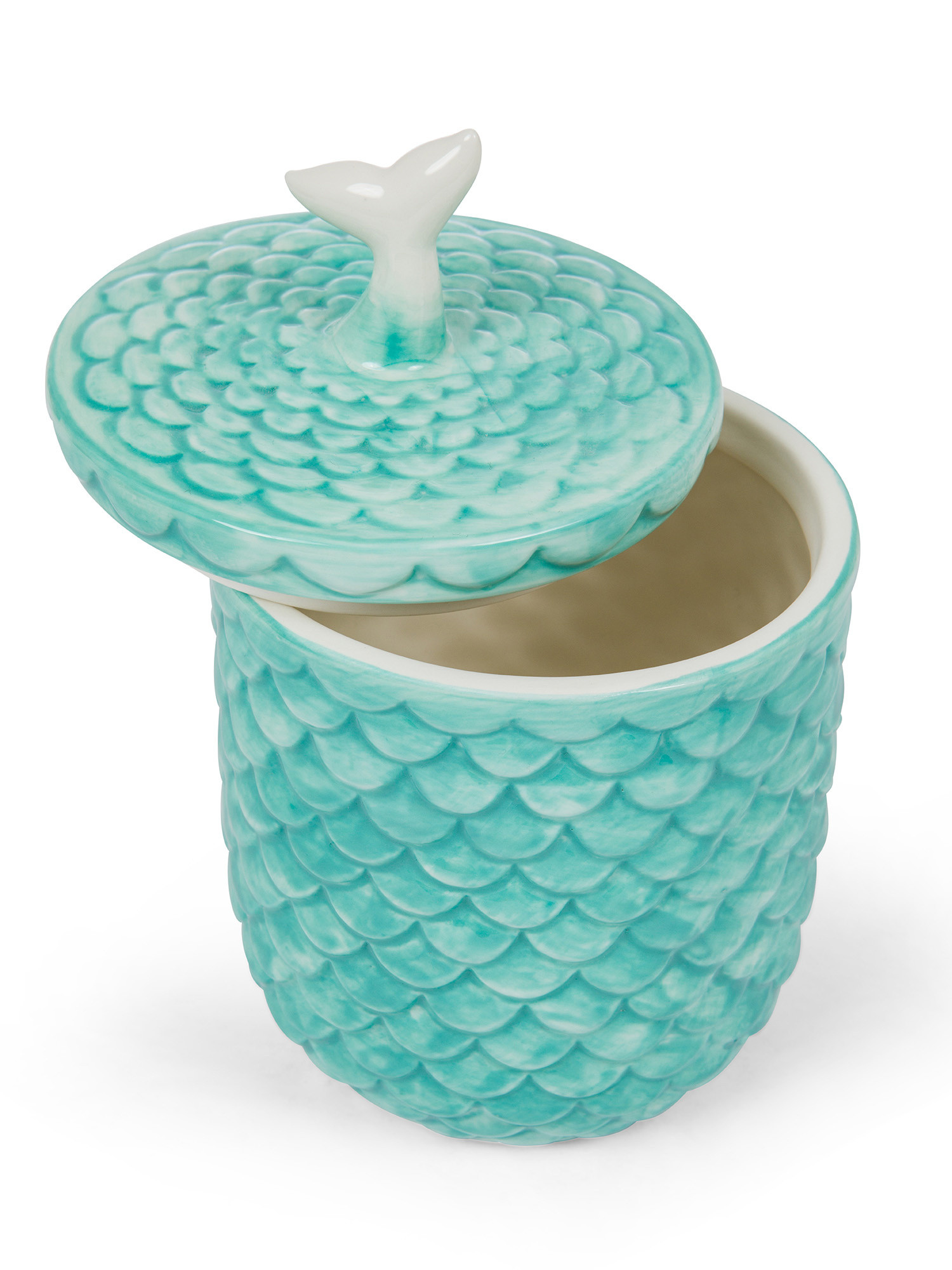 Scale decorated jar, Teal, large image number 1