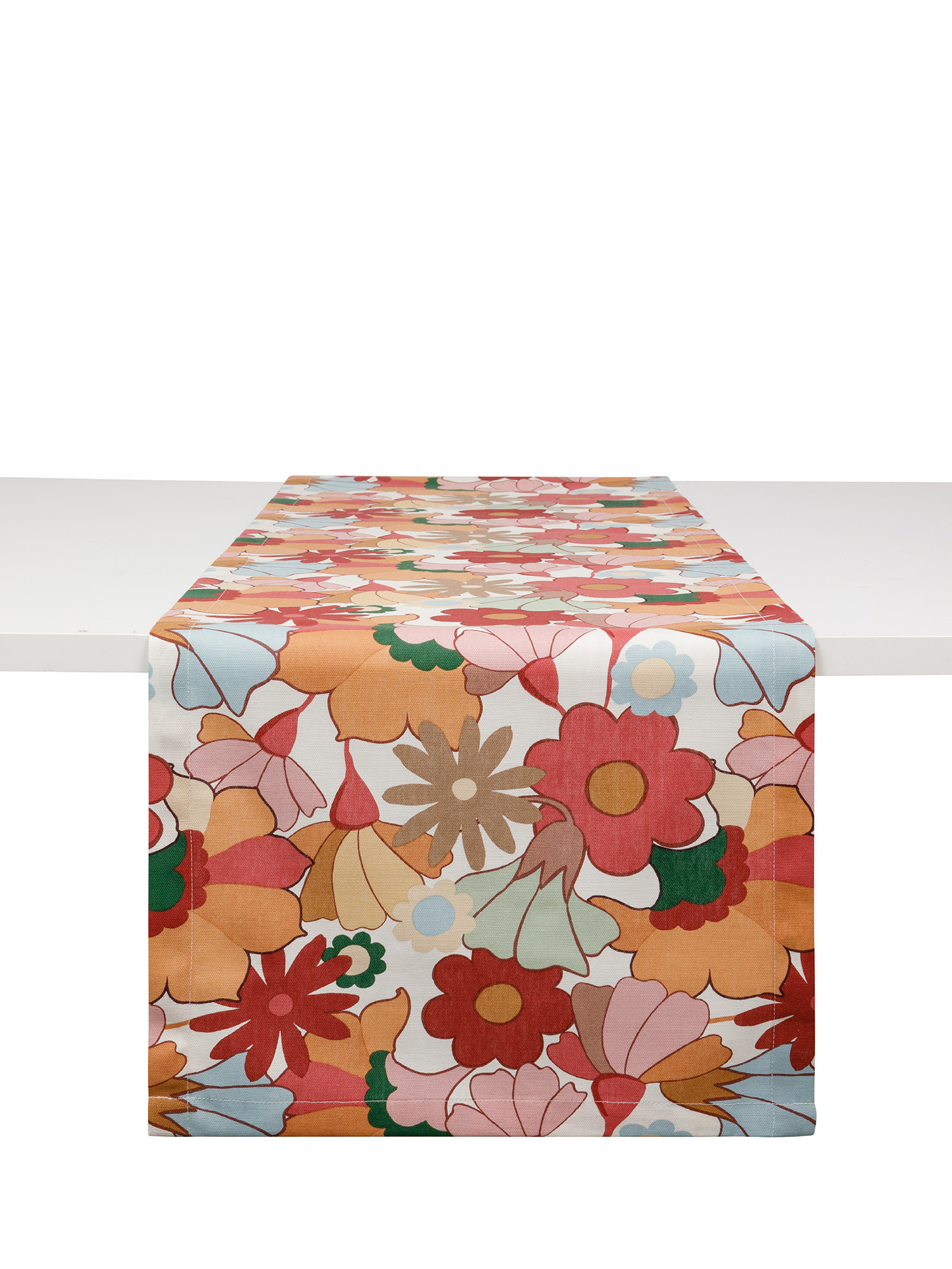 Floral print cotton runner, Multicolor, large image number 0