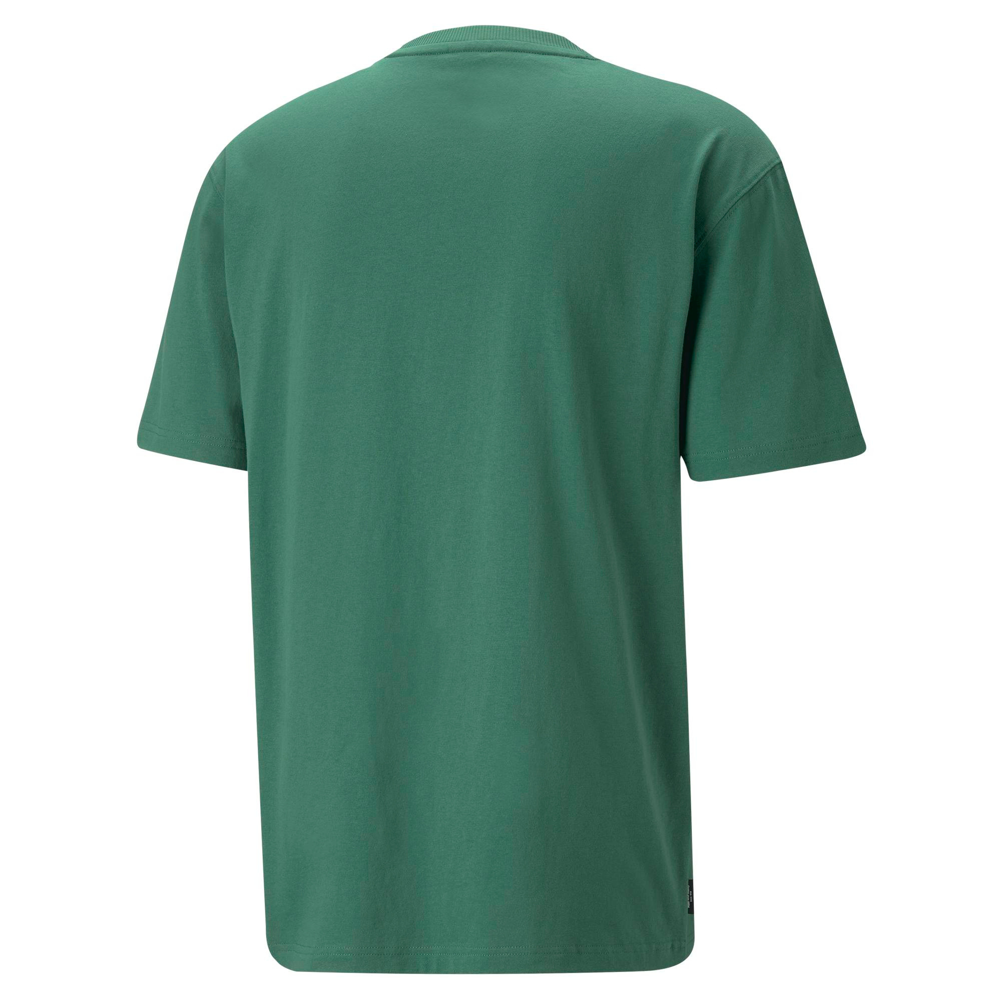 Puma - Cotton T-shirt with logo, Green, large image number 1