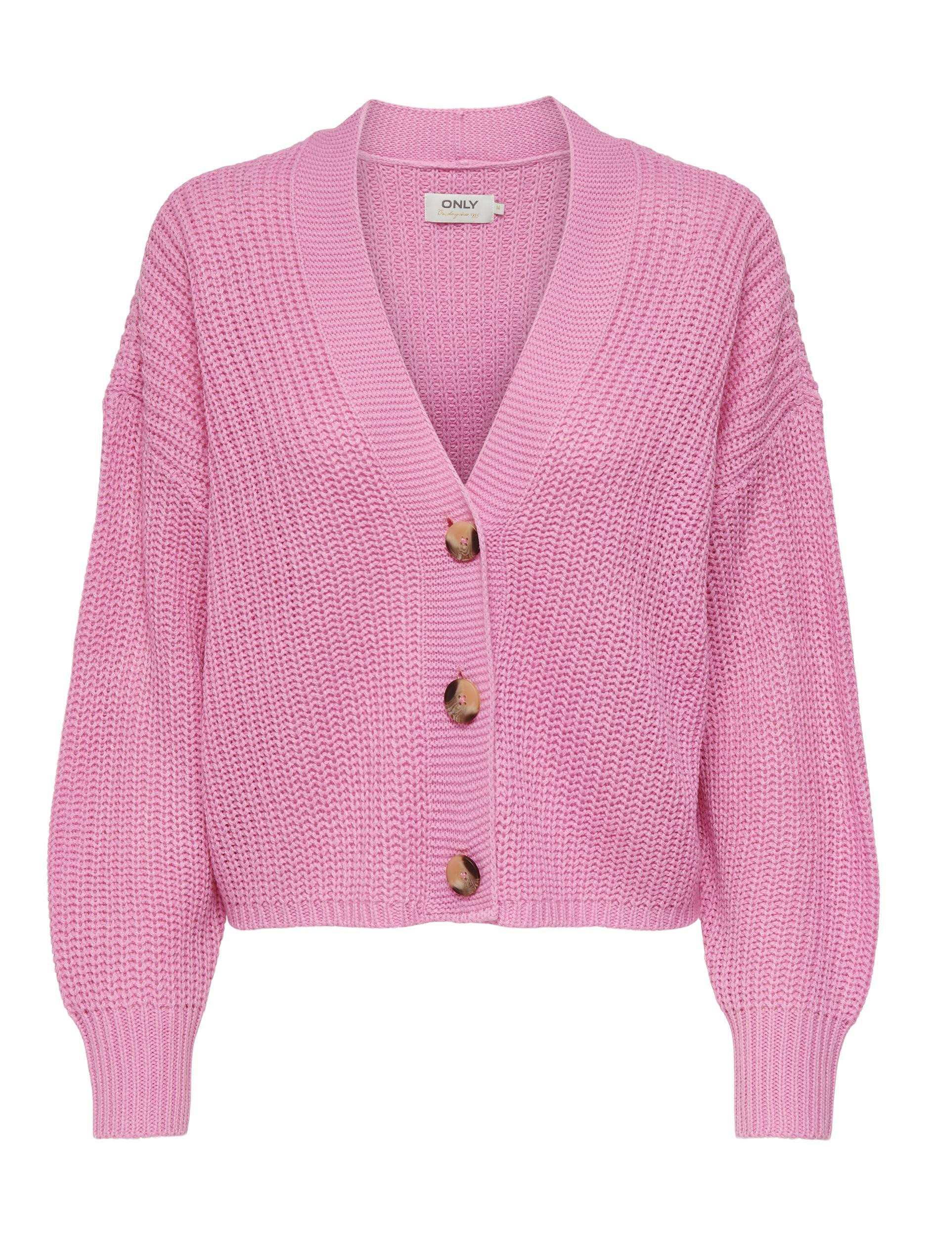Only - Knit cardigan, Pink Flamingo, large image number 0