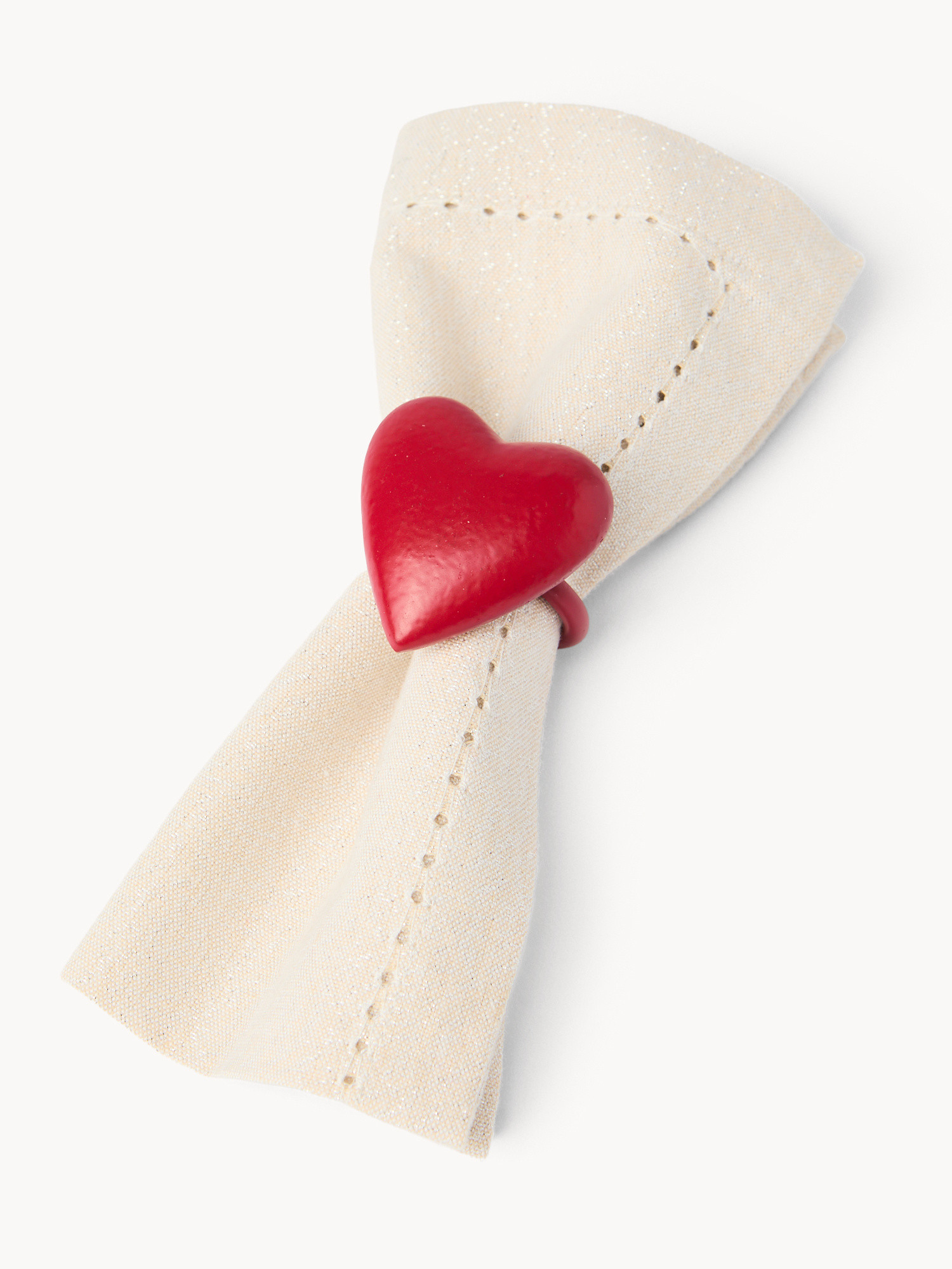 Set of 4 heart-shaped napkin rings, Red, large image number 1
