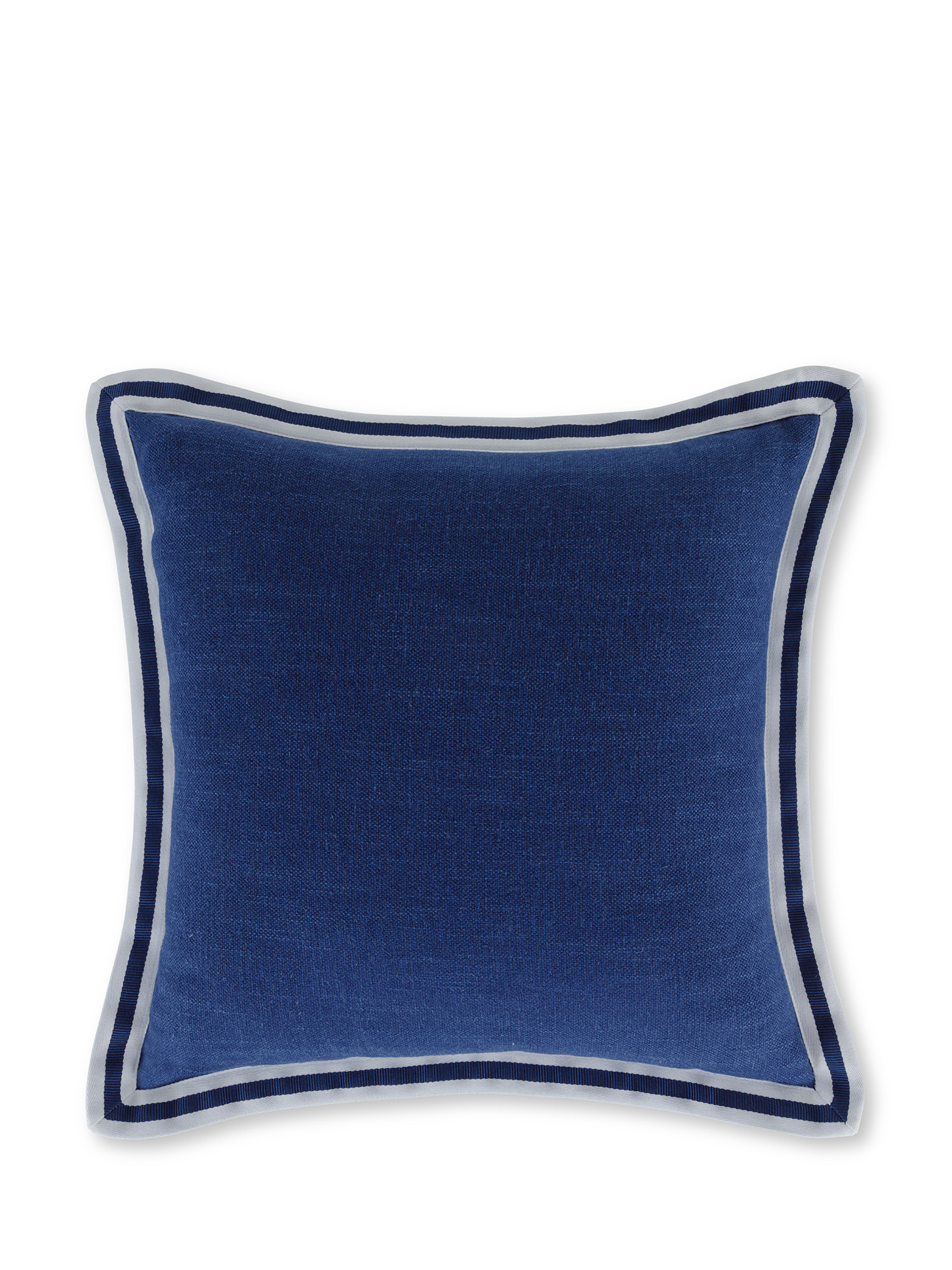 Cushion with striped border 45x45 cm, Blue, large image number 0