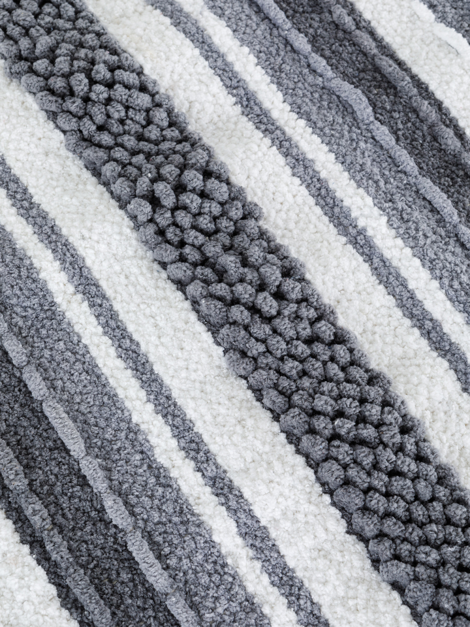 Tappeto bagno puro cotone effetto patchwork, Grigio, large