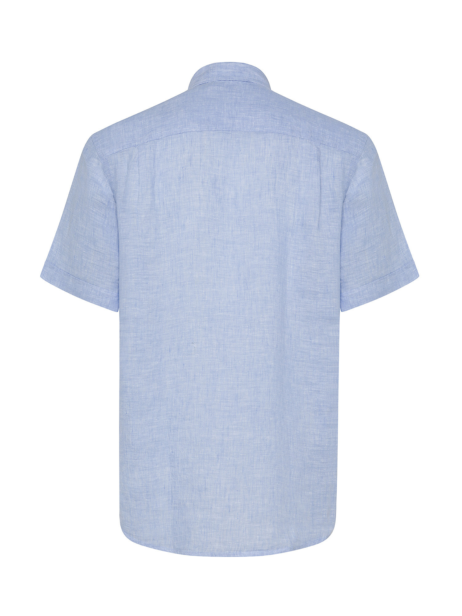 Luca D'Altieri - Camicia regular fit in puro lino, Azzurro, large image number 1