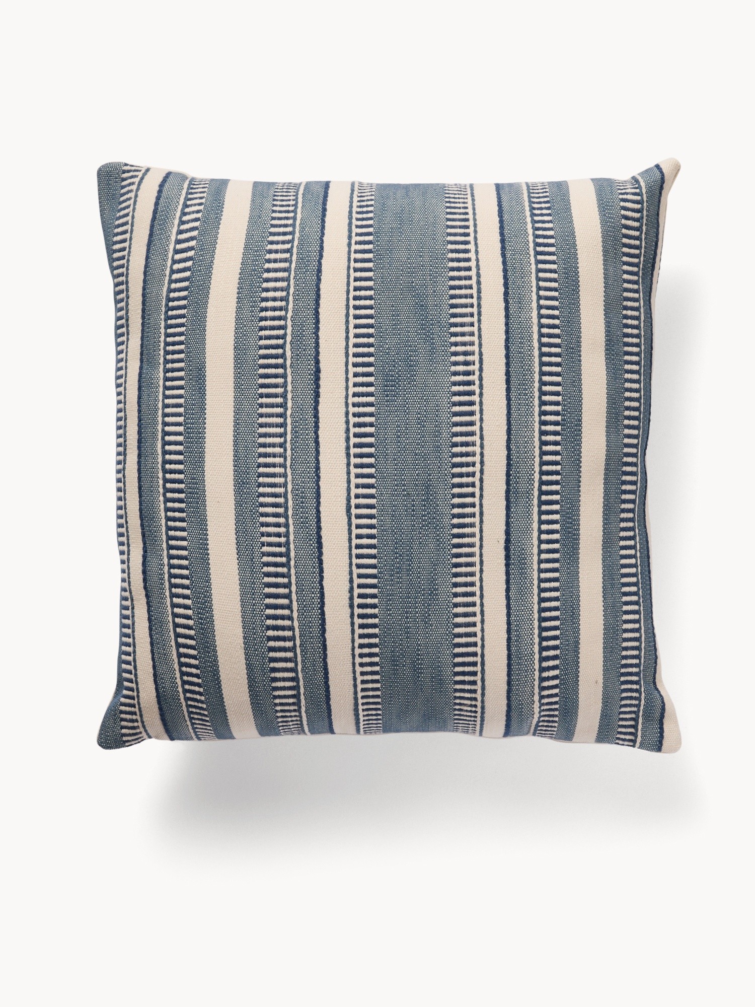 Blue striped cushion 45x45cm, White / Blue, large image number 0