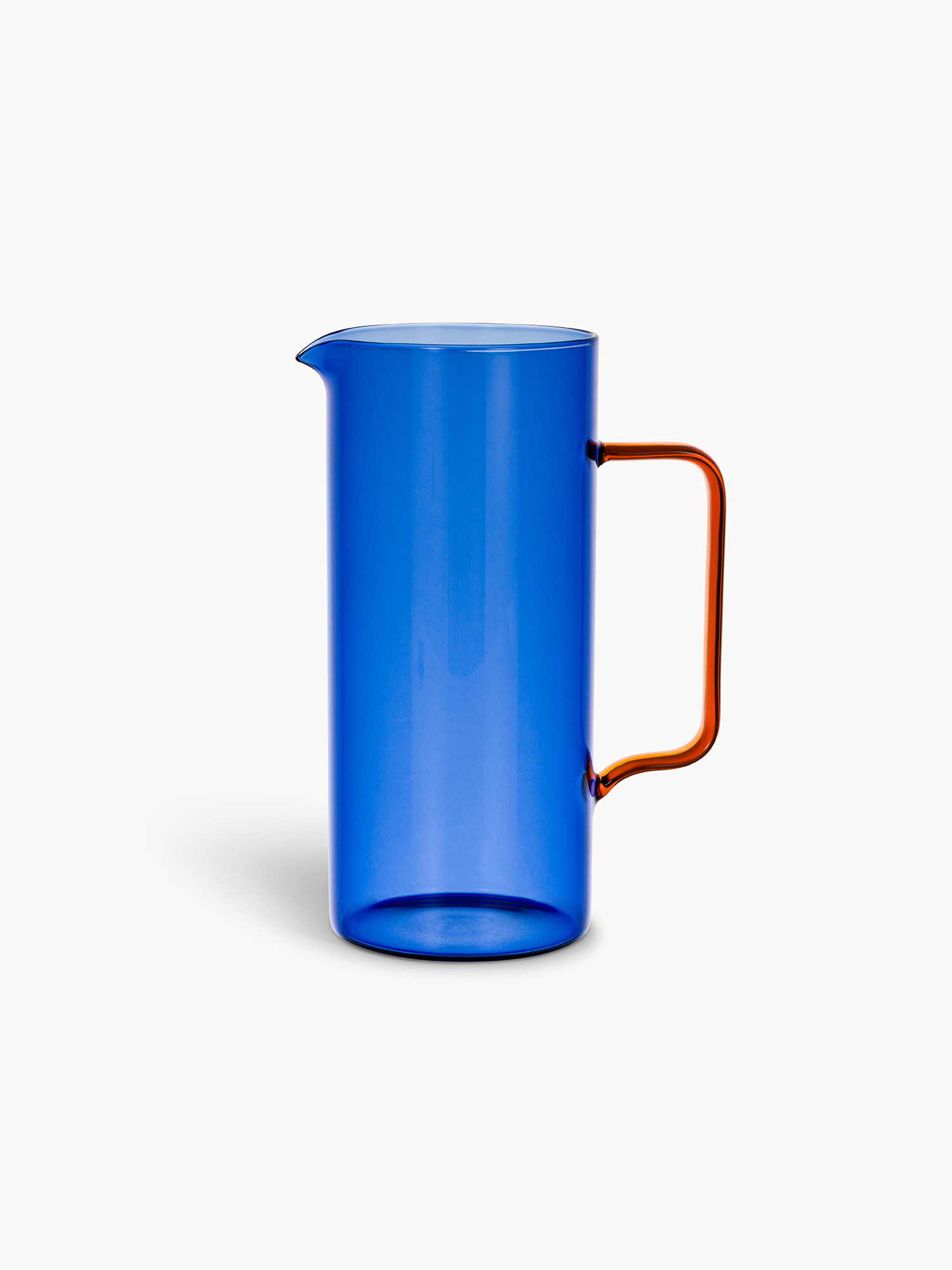 Caraffa in vetro bicolore, Blu, large image number 0