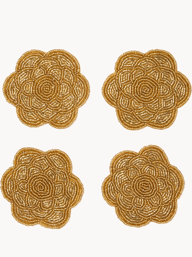 Set 4 sotto bicchieri con perline