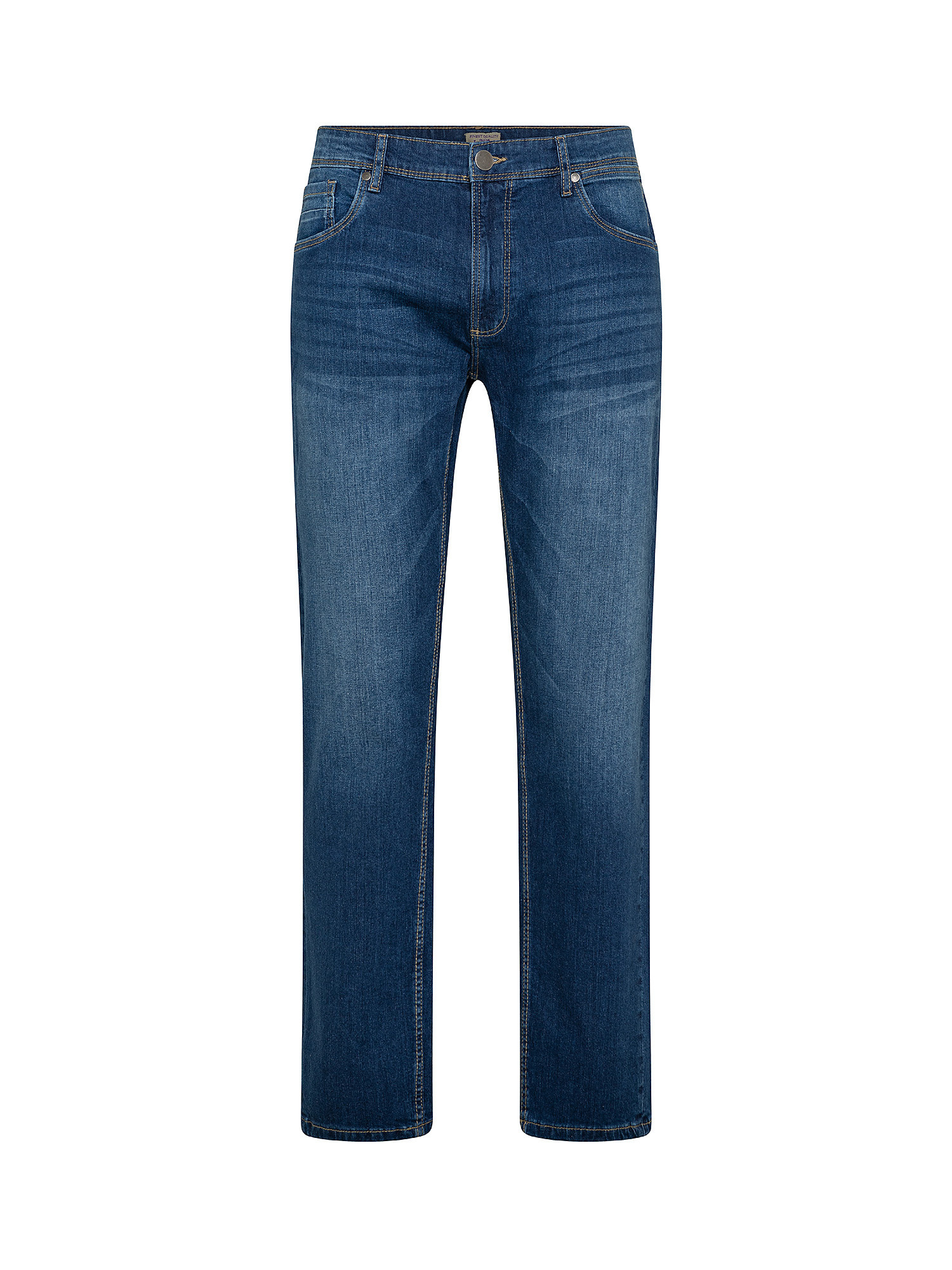 Jeans 5 tasche slim cotone leggero stretch, Blu scuro, large image number 0