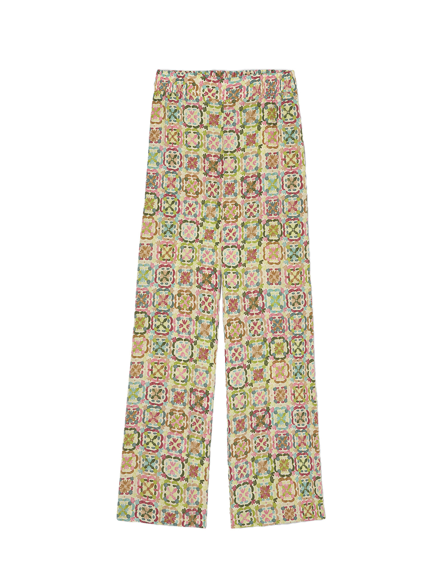 Momonì - Baccarat pants in printed silk cràªpe de chine, Multicolor, large image number 0