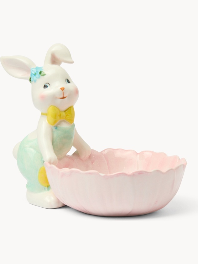 Ceramic bowl with rabbit detail