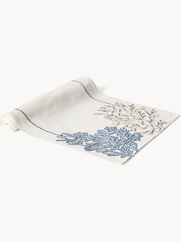 Runner in cotone ricamato